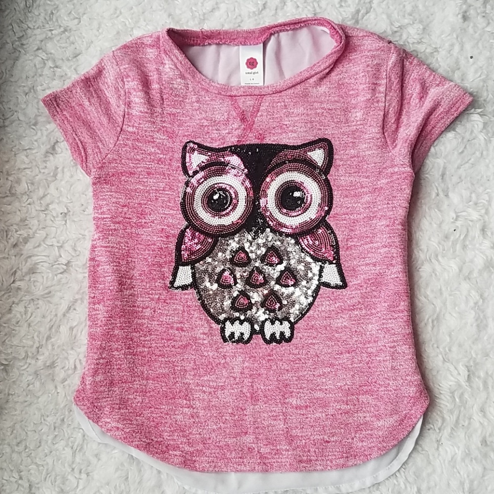 Total Girl sequence owl shirt